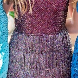 Sherri Hill Glittering Multicolor Midi Dress